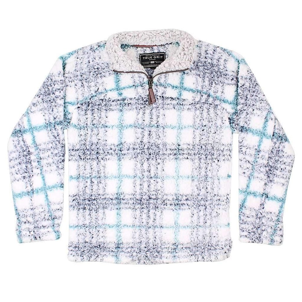 Frosty Tipped Taos Pile 1/4 Zip Pullover in Navy by True Grit size Small